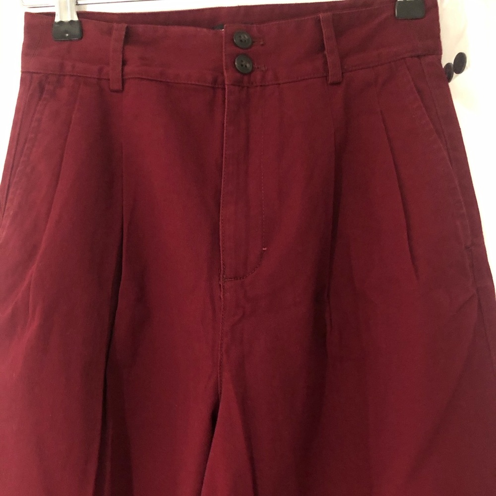 NWT Madewell Dusty Burgundy Pleated Wide Leg Pants - Picture 5 of 5